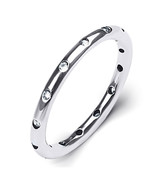 1/8 Carat Petite Delicate Eternity Ring White CZ Stones Sterling Silver ... - $747.49 MXN