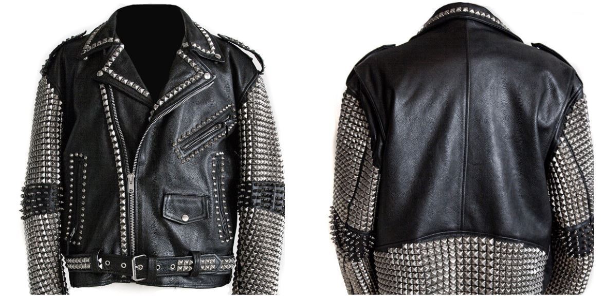 NEW HANDMADE ARROW MEN'S HEAVY STUDDED LEATHER JACKET 2019