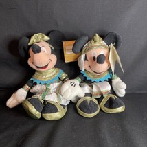 Disney Store Egyptian Mickey &amp; Minnie Mouse Bean Bag Toys Set of 2 NWT - £15.50 GBP