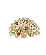 Brooch Pin Peacock Rhinestones Crystals Pendant Costume Jewelry Unmarked... - £17.12 GBP
