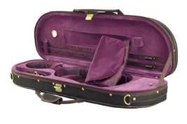 SKY Lightweight Half Moon Shaped Violin Case 4/4 Size (Black/Magenta) Shoulder S - £110.26 GBP
