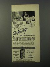 1953 Myers&#39;s Rum Ad - For variety - £14.50 GBP