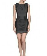 NWT $3450 Dsquared2 Dsquared Mercy Falls Ruched Leather Trim Bandage Dre... - $454.06 CAD