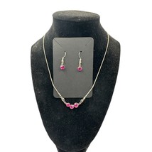 Sparkling Stargazer Pink Gemstone Necklace and Earring Set - £15.91 GBP