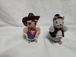 Set Of 2 Christmas Ornaments Pig And Mouse - $9.85