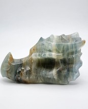 Blue Onyx Dragon Skull, Dragon Head, Polished Onyx Gemstone Carving, Unique Gift - £63.19 GBP