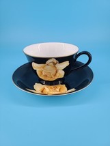 Noritake Toki Kaisha Cup And Saucer Set Black Yellow Roses - $18.66