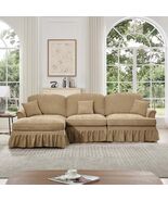 Mid Century Modular L-Shape Sectional Sofa, 3-Seat w/Ottoman, Coffee - $17,184.07 MXN