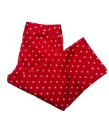 Rafaella Capri Womens Size 6 Petite Red White Circles Zippered Flat Front - $18.02