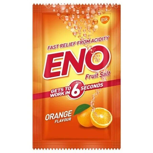 15 x Eno Orange Flavour 5g 5 gram sachet antacid fast relief from acidit... - $8.99