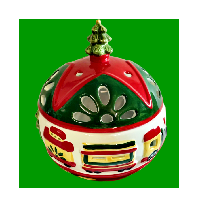 Pfaltzgraff Christmas Heritage Ball Pierced Lighting Tea Light NIB Item image 2