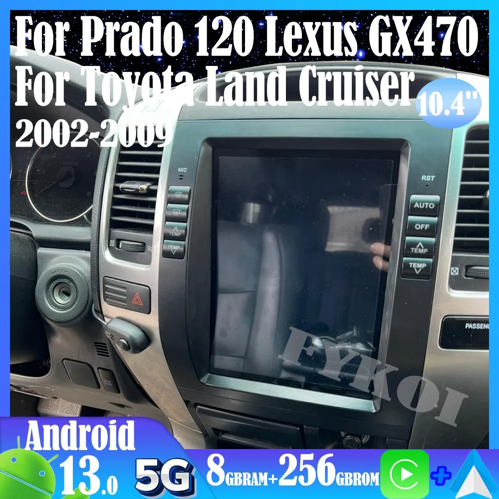 Android 13 For Prado 120 Lexus GX470 For Toyota Land Cruiser 2002-2009 Car Radio - £393.13 GBP+