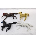 Lot Of (4) Vintage Timpo Toy Horse Plastic Toys 2 1/2&quot; - 3 1/2&quot; - $21.77