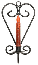 Heart Dinner Candle Sconce - Wrought Iron Metal Taper Holder Usa Amish Handmade - £47.95 GBP