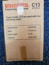 unicatch C13- 3/8 crown x 1/2 long - upholstery 22ga fine wire staples 1... - £14.55 GBP