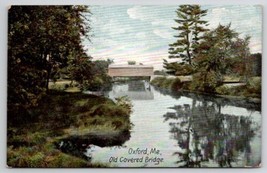 Oxford ME Old Covered Bridge Maine 1907 To Douglas In Worcester MA Postc... - $4.95