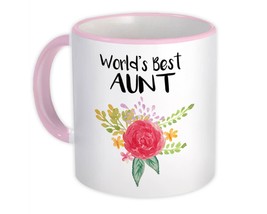 World&#39;s Best Aunt : Gift Mug Family Cute Flower Christmas Birthday - £12.56 GBP