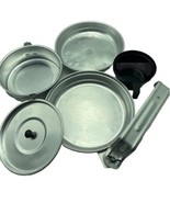 Vintage Aluminum Mess Kit Scouts Boy Girl Camping Pan Cup Bowl Lid Silve... - $13.37 CAD