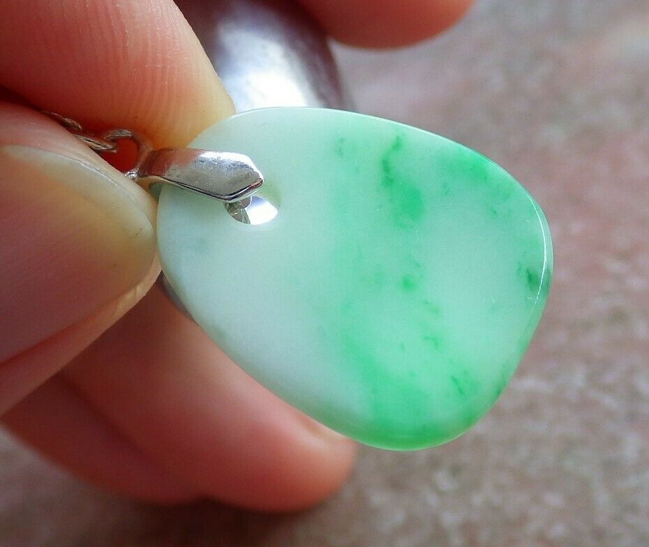 Sterling Silver 0.925 Natural A Jade jadeite Rectangle Earrings Dangle 耳环 536584 Item image 5