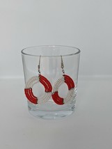 African Masai Handmade Beaded Beads Earrings White And Red Jewellery Earrings - £6.64 GBP