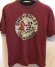 Newport Blue Men&#39;s T-Shirt Chevrolet Corvette Logo Car Race Flag Crew Ne... - $24.74