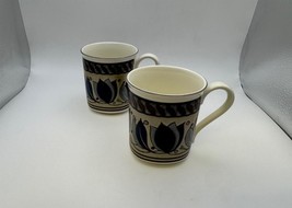 Pair of Mikasa Intaglio ARABELLA Mugs with Square Bottom - $44.99