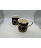 Pair of Mikasa Intaglio ARABELLA Mugs with Square Bottom - $61.11 CAD