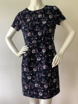 Loft Sz. 4 P Short Sleeve Navy Floral Print w/ Pockets Dress - £11.75 GBP