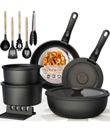 Non Stick RV Pots and Pans Ceramic Kitchen Cookware Set with Detachable/... - $85.49