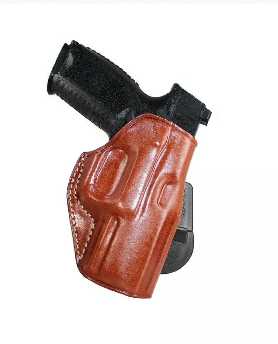 Fits FN 509 9MM 4.0”BBL #1313# Leather Paddle Holster Open Top, R/H, Brown - $49.49