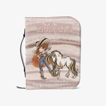 Book/Bible Cover, Howdy, Cowgirl and Horse, Red Curly Hair Brown Eyes, J... - $56.95+