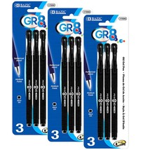 GR8 Black Color Oil Gel Ink Pen, Rubberized Matte Barrel | 3 Ct - $5.99+