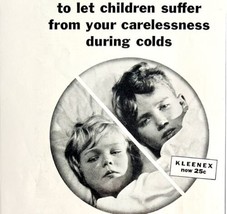 Kleenex Dispoable Tissues 1933 Advertisement Children Suffer From Colds DWKK12 - £15.65 GBP
