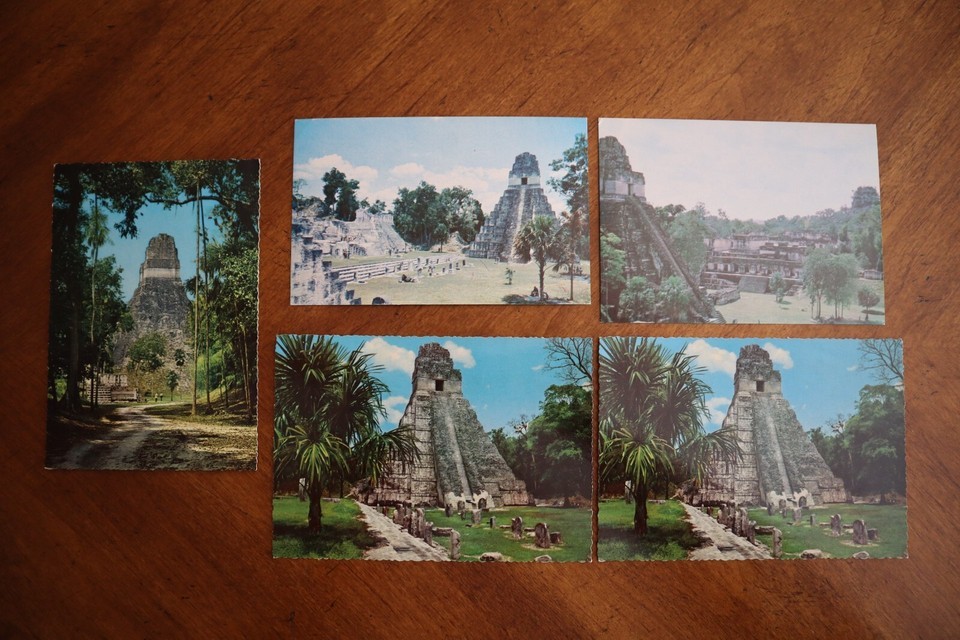 Vtg Lot 5 Guatemala Postcard Giant Jaguar Temple Ruins of Tikal, Peten C.A. - $9.50