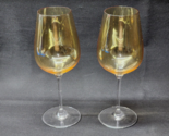Vintage Steuben? Pale Amber Crystal Wine Stems - Pair Of 2 - READ DESCRI... - £35.00 GBP