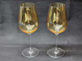 Vintage Steuben? Pale Amber Crystal Wine Stems - Pair Of 2 - READ DESCRI... - £35.01 GBP