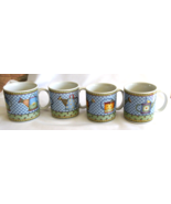 4 Debbie Mumm Sakura Country Watering Cans Mugs Stoneware Coffee Tea Cups - £18.96 GBP