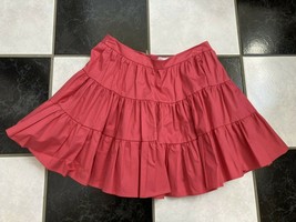 NWT 100% AUTH Red Valentino Pink Cotton Ruffle Skirt Sz 42/04 - $196.02