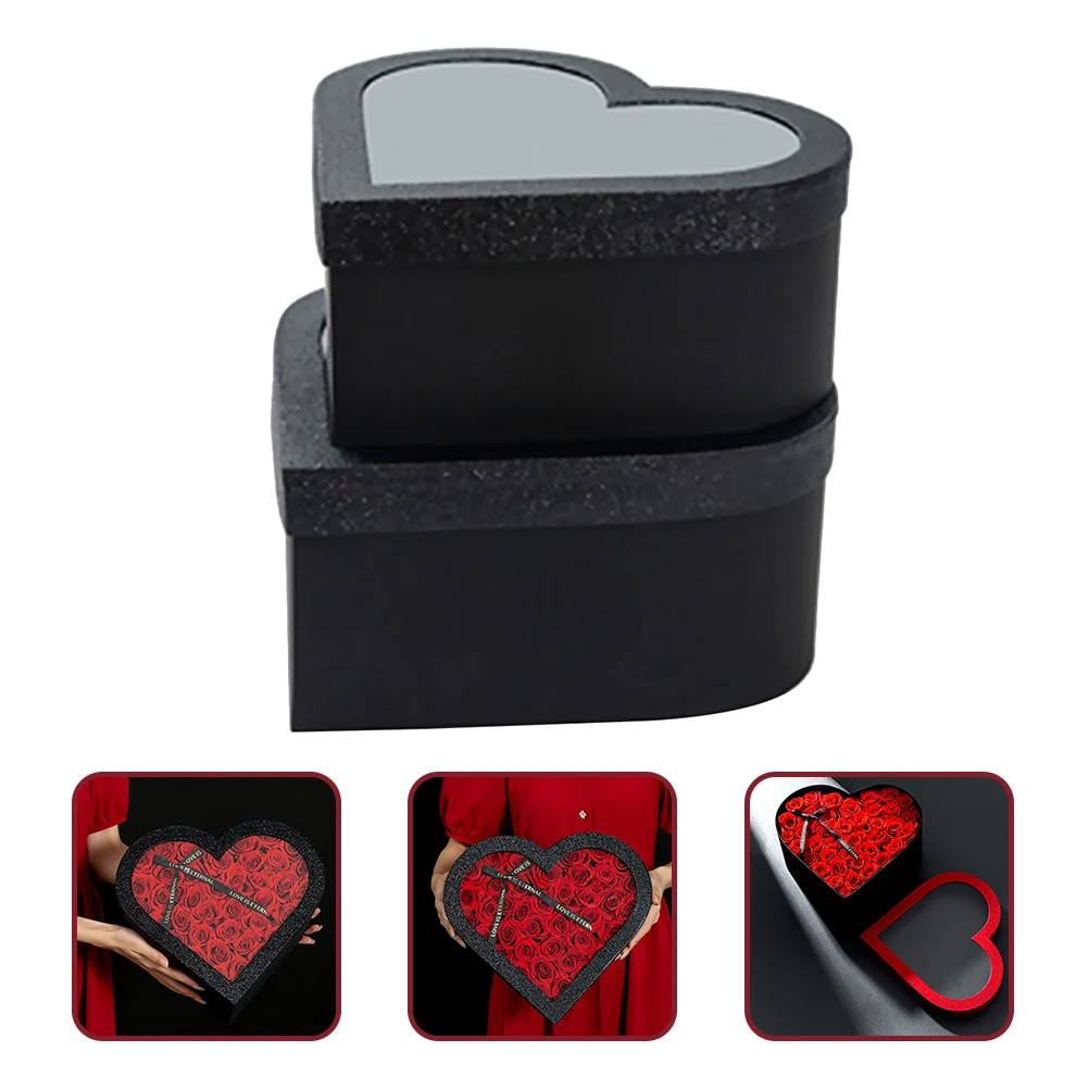 2 Pcs Love Gift Box Boxes for Packing Paper Flower Bridesmaid Gifts Hear... - €14,02 EUR