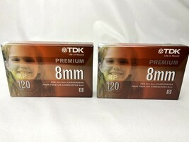 2 Sealed TDK MP120 Blank 8mm Premium Video Cassette P6-120MP - €8,68 EUR