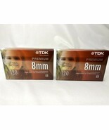 2 Sealed TDK MP120 Blank 8mm Premium Video Cassette P6-120MP - $10.00