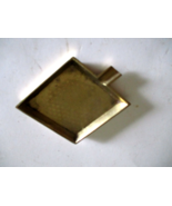 VINTAGE BRASS DIAMOND SHAPE ASHTRAY W/CIGARETTE REST OR HOLDER SMALL 4&quot; GUC - $8.46 CAD