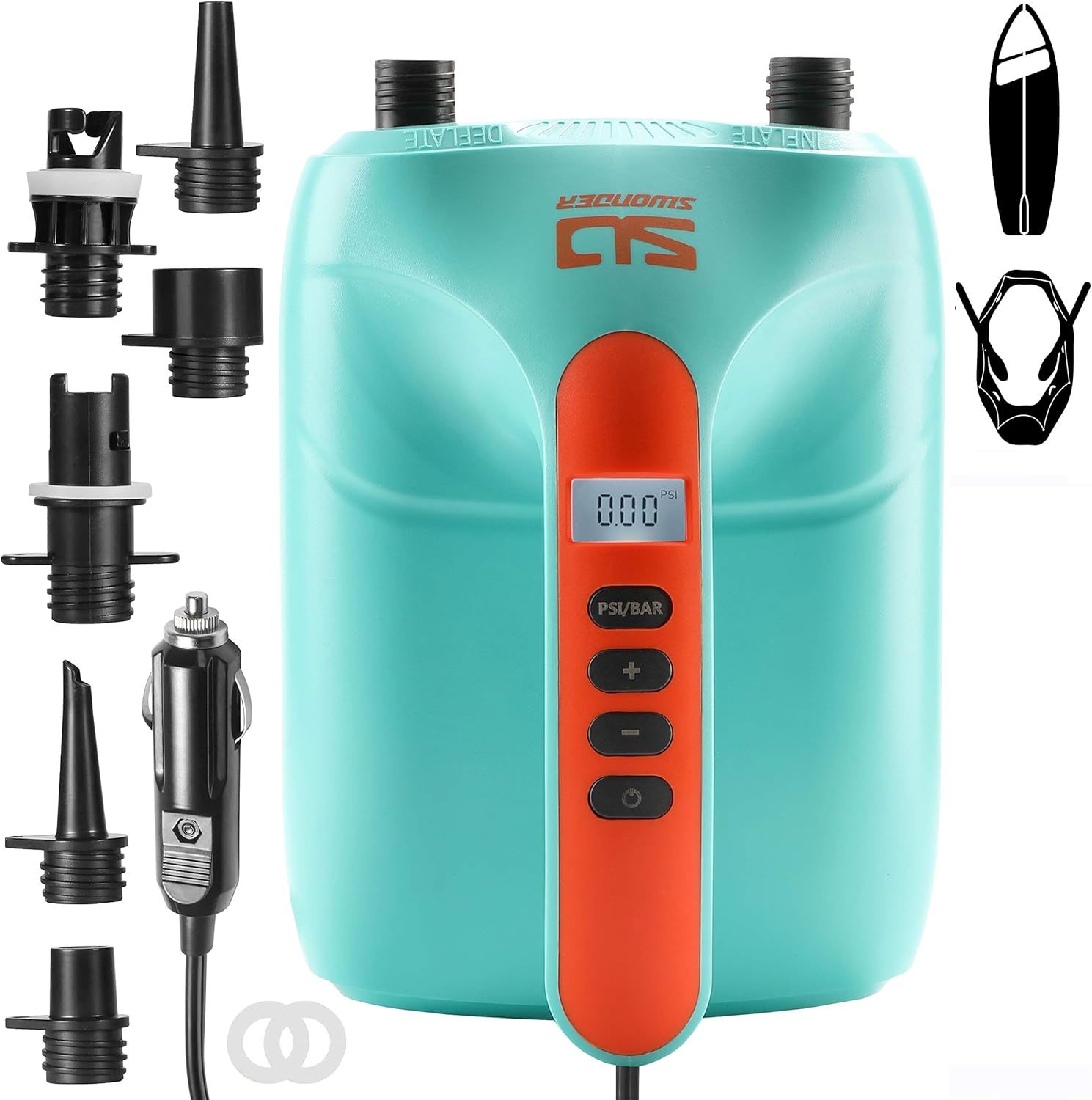 Swonder 20Psi High Pressure Digital Electric Air Pump For, Off, Two Colors. - $69.95