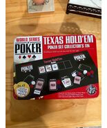 WORLD SERIES OF POKER TEXAS HOLD&#39;EM POKER SET &amp; COLLECTOR&#39;S TIN - NEW GIFT - $200.88 MXN
