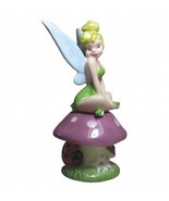Disney&#39;s Tinkerbell on a Mushroom Ceramic Salt and Pepper Shakers Set NE... - £19.80 GBP