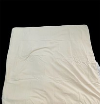 Baby Crib White Knit Satin Trim Square Plain Quilt Blanket 45&quot; x 45&quot; - $17.97