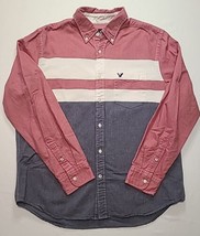 American Eagle Mens Size L Red White And Blue Classic Fit Button Down Shirt - £11.51 GBP