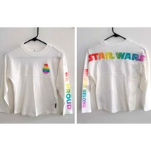 Disney Pride Collection &quot;Be Proud&quot; BB8 Long Sleeve Spirit Jersey Tee White Small - £36.26 GBP