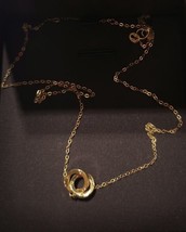 18ct Solid Gold Connected Rings Necklace  -luxury, elegant, classy, gift for her - £177.70 GBP