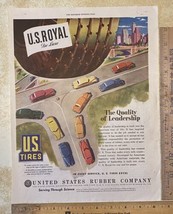 Vintage Print Ad US Royal Tires New York City Traffic Wartime &amp; Peace 13... - $14.69